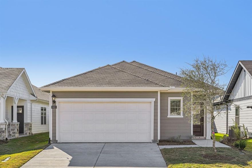 Brand new, energy-efficient home available by Dec 2025! The open concept single-story plan combines convenience with function. Pebble cabinets with marble-look white granite countertops, beige tone EVP flooring and multi-tone grey carpet. Enjoy lake life without sacrificing city amenities. Spend evenings poolside lounging in one of the resort-style cabanas or at the playground with the kids. Trails of Lavon is located less than an hour from Dallas, simplifying the commute to many business centers. Each energy-efficient home also comes with features that go beyond helping you save on utility bills—they allow your family to live better and breathe easier too.*  Each of our homes is built with innovative, energy-efficient features designed to help you enjoy more savings, better health, real comfort and peace of mind.