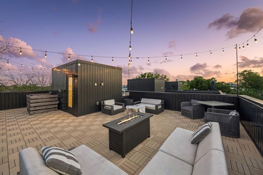 Stunning modern duplex in East Village with no HOA, designed by AIA award-winning architect Josh Nimmo and built by Cobalt Homes.
The striking interior showcases luxurious finishes, including white oak hardwood floors, smooth-finish walls, solid-core doors, designer lighting, and high-end cabinetry throughout. The kitchen is thoughtfully designed with Bosch appliances, quartz countertops, floor-to-ceiling cabinetry, and a coffee bar with a beverage refrigerator, opening to the main living area highlighted by distinctive architectural details.
A first-floor bedroom with an ensuite bath provides flexibility for guests or a private home office. The primary suite features generous closets and a spa-inspired five-fixture bath.
The home is equipped with a zoned HVAC system, spray-foam insulation, air purifier, and tankless water heater, offering enhanced energy performance and year-round comfort. The attached 2-car garage includes an electric vehicle charging outlet for added modern convenience.
The rooftop terrace, finished with newly installed premium deck tile, captures impressive views of the Downtown Dallas skyline, creating an exceptional setting for entertaining or quiet evenings. Ideally located just minutes from Downtown, Uptown, West Village, Knox-Henderson, and the upcoming The Central mixed-use development, with premier dining and entertainment close at hand.
Offered furnished, this residence presents a rare opportunity for immediate, turnkey living or a sophisticated short-term rental investment.