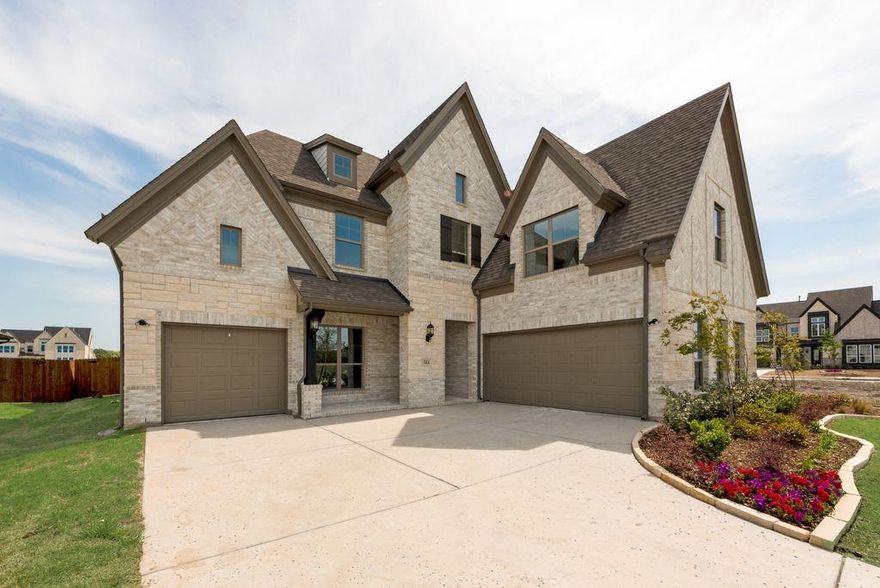 New Grand Home in Park Trails across from Opportunity Central! Spacious Grand South Pointe design. Vaulted family room with 2 story modern fireplace & flat screen tv wire. Lots of wood floors through entry, family room, Home Office, kitchen & dining. Gourmet kitchen has Shaker cabinets, granite slab tops, 5 burner gas cooktop w custom wood vent hood, built in stainless steel appliances, island, trash can drawer & walk in pantry. Full Oak Stairs have modern wrought iron balusters. 8 foot interior doors downstairs, thick moldings, rocker switches & decorative lights. Primary Bath has a free standing tub & rectangle sinks. Covered back patio. Upstairs Gameroom & Large Bonus Room that can be a Media Room or Playroom. Energy Star certified home with R38 insulation, radiant barrier roof, vinyl windows & much more. Neighborhood Pool and winding trails! Walk or Bike to all schools!