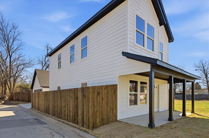 WELCOME TO YOUR BEAUTIFUL NEW BEGINNING JUST MINUTES FROM DOWNTOWN FORT WORTH! This brand-new, two-story home offers 3 spacious bedrooms, 2.5 baths, and a thoughtfully designed floor plan that balances comfort, functionality, and everyday living. Situated on a desirable corner lot, the property features a fully fenced yard—perfect for entertaining, relaxing, pets, or enjoying peaceful evenings outdoors. The detached garage adds both convenience and charm while enhancing curb appeal. Inside, you’ll find well-defined living spaces that create a natural flow from room to room, offering flexibility and comfort for a variety of lifestyles. Abundant natural light and modern finishes throughout give the home a fresh, welcoming feel. The primary suite provides a private retreat, while the additional bedrooms offer versatile options for guests, workspace, hobbies, or whatever suits your needs. Whether you're a first-time homebuyer, looking to right-size, planning your next move, exploring investment opportunities, or anything in between, this home offers adaptability and long-term potential. With convenient access to major highways, shopping, dining, and all that Fort Worth has to offer, this is an exciting opportunity to own new construction in a growing area. Schedule your showing and imagine the possibilities this beautiful home has waiting for you.