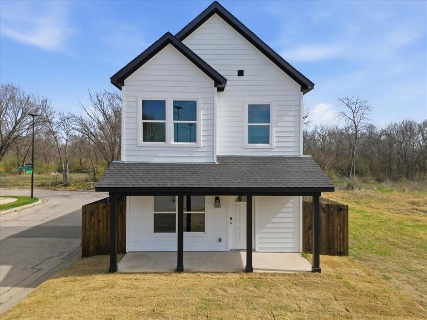 WELCOME TO YOUR BEAUTIFUL NEW BEGINNING JUST MINUTES FROM DOWNTOWN FORT WORTH! This brand-new, two-story home offers 3 spacious bedrooms, 2.5 baths, and a thoughtfully designed floor plan that balances comfort, functionality, and everyday living. Situated on a desirable corner lot, the property features a fully fenced yard—perfect for entertaining, relaxing, pets, or enjoying peaceful evenings outdoors. The detached garage adds both convenience and charm while enhancing curb appeal. Inside, you’ll find well-defined living spaces that create a natural flow from room to room, offering flexibility and comfort for a variety of lifestyles. Abundant natural light and modern finishes throughout give the home a fresh, welcoming feel. The primary suite provides a private retreat, while the additional bedrooms offer versatile options for guests, workspace, hobbies, or whatever suits your needs. Whether you're a first-time homebuyer, looking to right-size, planning your next move, exploring investment opportunities, or anything in between, this home offers adaptability and long-term potential. With convenient access to major highways, shopping, dining, and all that Fort Worth has to offer, this is an exciting opportunity to own new construction in a growing area. Schedule your showing and imagine the possibilities this beautiful home has waiting for you.
