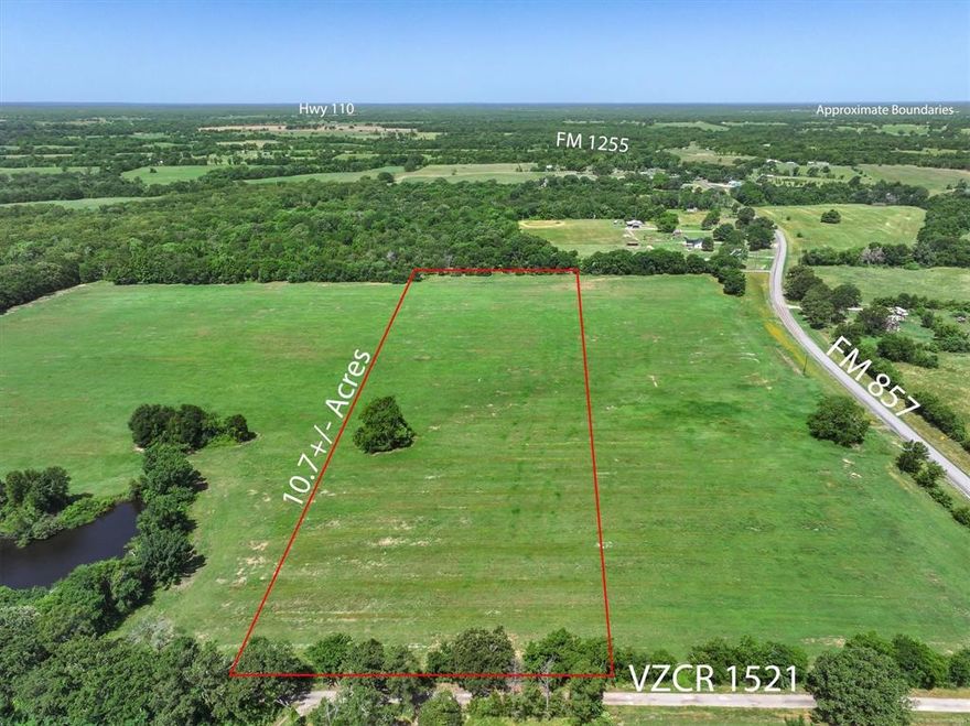 If you're dreaming of a place to build with room to breathe, this 10.7-acre tract on County Road 1521 might be exactly what you’ve been looking for. Located just outside of town in the peaceful Grand Saline countryside, this blank-slate property gives you the space and the freedom to make it your own.

Light restrictions allow for a custom home, barndominium, or a new double wide, and Pruitt Sandflat Water has confirmed service to the area. The land is currently AG exempt, and the wide-open pasture makes site prep easy and straightforward. Whether you’re planning to build now or hold for later, this one’s got potential written all over it.