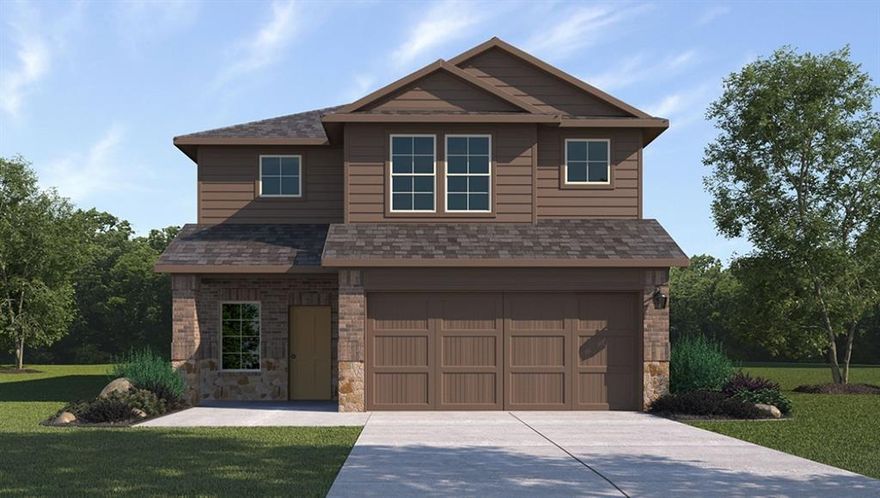 Have a fabulous new construction home built by D.R. Horton, America’s Builder since 2002, in the highly sought-after community of Rock Creek Ranch located in Fort Worth and Crowley ISD! This beautifully designed two-story Renae floorplan (Elevation B) features 4 bedrooms, 2.5 bathrooms, a spacious game room, and a 2-car garage, with an estimated late winter completion. Enjoy an open-concept layout with a modern kitchen offering quartz countertops, stainless steel appliances, gas range, large island, 36” upper cabinets, and walk-in pantry. The kitchen flows into the dining area and large family room. Luxury vinyl plank flooring included in the entry, hallways, kitchen, dining, family room, utility room, and wet areas. The first-floor primary suite includes a generous walk-in closet and ensuite bath with oversized shower and quartz vanity tops. Upstairs features a spacious game room and three secondary bedrooms, each with walk-in closets. Energy-efficient construction and America’s Smart Home Technology included, plus a covered patio, privacy fencing, full sod, sprinkler system, and landscaping.  Residents will be able to enjoy future amenities such as a community pool, park-playground, and walking trails, perfect for outdoor activities and relaxation. Situated just two miles from Benbrook Lake, this neighborhood offers easy access to nearby attractions, including shopping centers, Fort Worth landmarks, and education options.