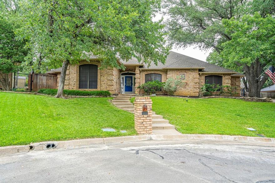 Honey, stop the car! Welcome to 5609 Euclid Drive in the highly sought-after Mc Kamy Lakes Estates. This well-maintained home is minutes from Lake Arlington and Lake Arlington Golf course. This 3 bedroom, 2.5 bath home with a sparkling pool offers character, charm and custom features throughout. Spacious living area boasts a wet bar, vaulted wood beam ceiling, brick fireplace and luxury waterproof vinyl plank flooring. Formal Dining room adjacent to the living room is perfect for entertaining and or family meals. The heart of the home is the large kitchen featuring granite countertops, a breakfast bar, stainless appliances, lots of cabinet space and a walk-in pantry. The adjacent breakfast room displays glass front built-ins and lots of natural light. Need extra space?  A large game room with built-ins and a private guest bath offers endless possibilities; could be a 4th bedroom, home office or a media room. Retreat to the oversized primary bedroom with an ensuite bath offering dual sinks, walk-in shower and dual walk-in closets. Generously sized secondary bedrooms with a Jack and Jill bath. Perfect for a growing family or overnight guests. Step outside to your private backyard oasis featuring an inground pool and a gazebo.  This custom home is conveniently located in the heart of the DFW metroplex and 20 minutes form DFW airport. Don't miss out on the incredible opportunity. Roof 2018, New fence.