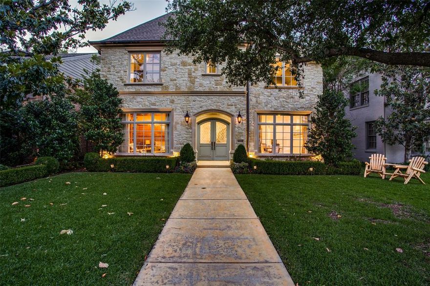 High quality, well-maintained Robert Elliott-built home.  Conveniently located within walking distance to Bradfield Elementary, Germany Park, and Highland Park Village! The first floor welcomes you with an open floorplan, large formals, and natural light-filled rooms.  The wood-paneled study, dining room with intricate crown molding, and beamed family room ceiling are just some of the details in this well thought out home.  Gorgeous white marble kitchen with large island featuring Viking appliances, dual dishwashers, & custom storage spaces opens to breakfast and large family room. Guest bedroom with full bath on the first floor. Primary bedroom and 3 additional bedrooms, all en-suite are upstairs with bonus room perfect for a playroom or media room. Plenty of storage in this home with built-ins and large closets. The backyard is a peaceful oasis with covered patio featuring built-in grill, gas fireplace, pool and spa, all surrounded by turf. This home has it all!