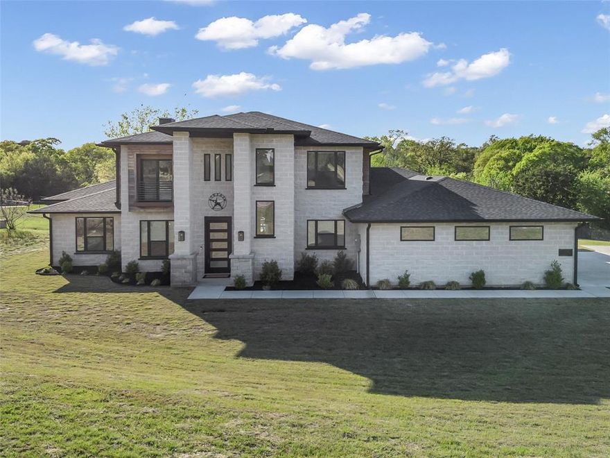 Welcome home! You will not be disappointed as you approach this 2 ACRE ESTATE nestled in the beautiful GATED COMMUNITY OF HIDDEN SPRINGS RANCH, that is ready for your HORSES or other FARM ANIMALS designed by Modern R Homes. As you open the front door you will be greeted with a spectacular view of the pool and numerous trees. The kitchen is truly the heart of this home, 8 foot island, high end appliances, butler’s pantry and oversized walk in pantry. The dining area overlooks the pool with water features and beautiful sunsets. The primary bedroom has great views of the pool and your farm animals with French doors that lead to your personal oasis, it also features his and hers walk in closets and access to the laundry room. The primary bathroom is a dream, the shower has double entrances, built in bench and high windows to let in natural light. There are two other bedrooms with jack and Jill bathroom located downstairs but opposite the primary bedroom. All bedrooms have walk in closets and plenty of storage in the bathrooms. Once you walk upstairs you will find two more bedrooms with full bathroom and the GAME OR MEDIA room. There is also a temperature controlled storage room that leads to the attic. As you head outside you will find an outdoor kitchen, ceiling fans and that incredible view! This property is COMPLETELY FENCED with access to the LOAFING SHED, FEED and TACK room from the backyard. Located at the End of a Cul De Sac, with only one neighbor, this house has something for everyone in the family. **CONTACT LISTING AGENT FOR MORE INFORMATION ABOUT THE POSSIBILITY OF 2 ADDITIONAL ACRES**This home is in PEASTER ISD and minutes from town! The home is built with cement blocks, ask for more details