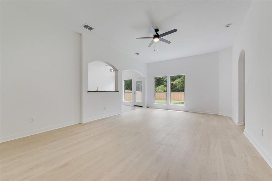 ***Charming Single Story Home with Fresh Updates*** New interior paint and flooring, with NO CARPET! The open-concept living area is perfect for entertaining, while the spacious kitchen offers plenty of counter space and cabinetry for all your culinary needs. The master suite features a walk-in closet and a private ensuite bathroom for added convenience. Step outside to enjoy a large backyard with a brand new fence facing a tree line ideal for relaxing or outdoor activities. This home also includes an attached garage and ample driveway parking. A must-see!