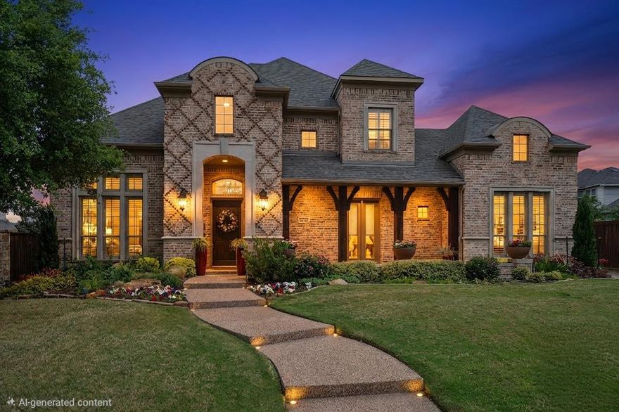 Beyond excellence in craftsmanship and exuding rare elegance of proud owners, this stunning estate is located in the award-winning 2,900-acre master-planned and mixed-use community of Castle Hills. Luxury and customization are standard in this neighborhood. Follow along as we hit a few of the highlights of this luxury estate. Arrive to an immaculate well-kept landscaped front elevation with extended side driveway and warm stone covered front porch. Enter to soaring ceilings and a winding staircase with updated wrought iron balusters. Hand scraped hardwood floors are in most of the downstair areas. Plantation shutters, several built-ins, extensive millwork, prime views, and personalized amenities that rival other estates, you will love calling this home. The first-floor flows seamlessly between the front guest room suite with access to a front porch, enclosed study, formal dining room, and an open living area with a prominent stone fireplace highlighted by natural light that floods the area from a wall of windows. An eat-in kitchen is adorned with stainless steel appliances, refined finishes, and both an open island and breakfast nook. Also on the first floor is the laundry room complete with sink, ample storage and access to one of the primary closets. The spacious primary suite with oversized  sitting room with French doors and retractable screen, opens to the deck and hot tub. The primary bath was completely remodeled and there are two His and Hers closets. Upstairs are three spacious bedrooms, game room with a wet bar and access to balcony with great views, media room, and a bonus room with a view and access to walk out storage in the attic. So many upgrades and so much attention to all the details. The backyard is a dream with outdoor kitchen; extended covered patio, a deck and hot tub, and a media cabana complete with retractable screens and views of hole #12 at The Lakes of Castles Hills. The property is the total package with location, condition and design.