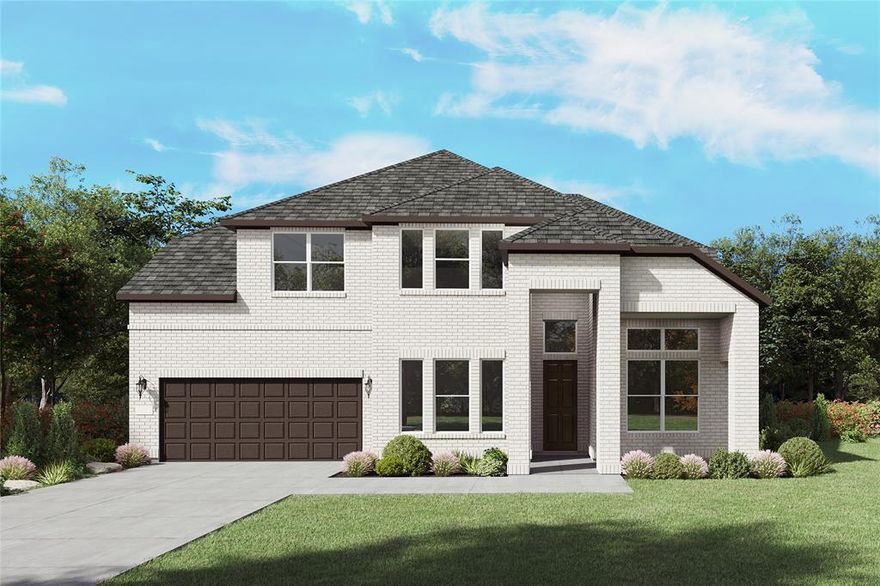 NEW CONSTRUCTION: Wilson Creek Meadows in Celina. Two-story Ferris plan. Available June-July 2026 for move-in. 4121sq. ft. 4 bedroom, 3 full bath, 2 half bath. Spacious upstairs media room + Fireplace in gathering room + Roomy kitchen designed for functionality and comfort, with plenty of workspace + Designer inspired backsplash + Sunlit gathering room designed for relaxation and entertainment + Roomy secondary bedrooms with extensive closet storage + Spacious owner's suite highlighted by large windows + Sleek luxury vinyl plank throughout + Beautiful Quartz Countertops + Built-in stainless appliances + Community features a refreshing pool and scenic park areas. Open concept layout with a spacious owner's suite and four secondary bedrooms. This home is perfect for a growing family, or entertaining guests.