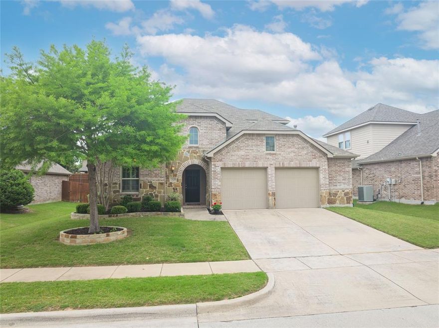 Experience Pride of ownership in this exceptional 4 bedroom 3 bath residence located in the prestigious Prosper ISD. Designed with both elegance and versatility in mind, this thoughtfully appointed home offers three bedrooms and a private office on the main level and the upper level features an additional bedroom and expansive gameroom- ideal for entertaining and guest accommodations. The spacious primary suite serves as a true sanctuary, offering generous proportions and a sense of quiet luxury. At the heart of the home, the living space is anchored by a striking stone fireplace, creating a warm and cozy ambience. Seamless indoor-outdoor living awaits with a covered patio perfect for year round enjoyment , complimented by an additional open air deck too!  The 2.5 car garage provides ample space for storage and convenience.  Perfectly positioned , this home offers walkable access to two beautifully maintained parks, including pickleball courts and basketball courts with walking trails as well as the nearby elementary school. This is a rare opportunity to own a home that effortlessly combines style and comfort. Community boasts a pool and splash zone too! NO MUD NO PID