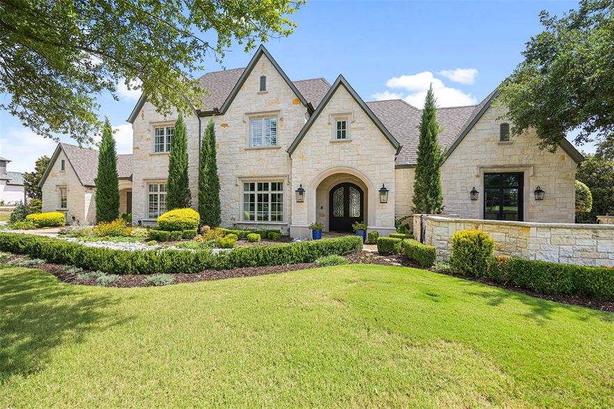 Beautiful all-stone estate in prestigious Tranquility Farms!  Extensive updates and thoughtful touches throughout make this Smart home the perfect blend of elegance and comfort. Enjoy panoramic views from most rooms of the serene pond, fountain, and gorgeous landscaping. Gourmet kitchen features two islands, two dishwashers, Viking stove, Sub-Zero Fridge, plus additional freezer drawers and Miele built in coffee machine. Primary bedroom includes ensuite bathroom that has been completely renovated with all new cabinets, floors, marble tile wall, free standing bath tub and walk in shower. Fully custom built in closet system complete with hidden access door to garage and laundry facilities.  Enjoy outdoor living and entertaining with large patio, infinity pool, two fireplaces, private fire pit and new outdoor kitchen. A+ Lovejoy ISD Schools! Please see supplements for detailed list of updates and renovations that have been completed over the last 5 years.