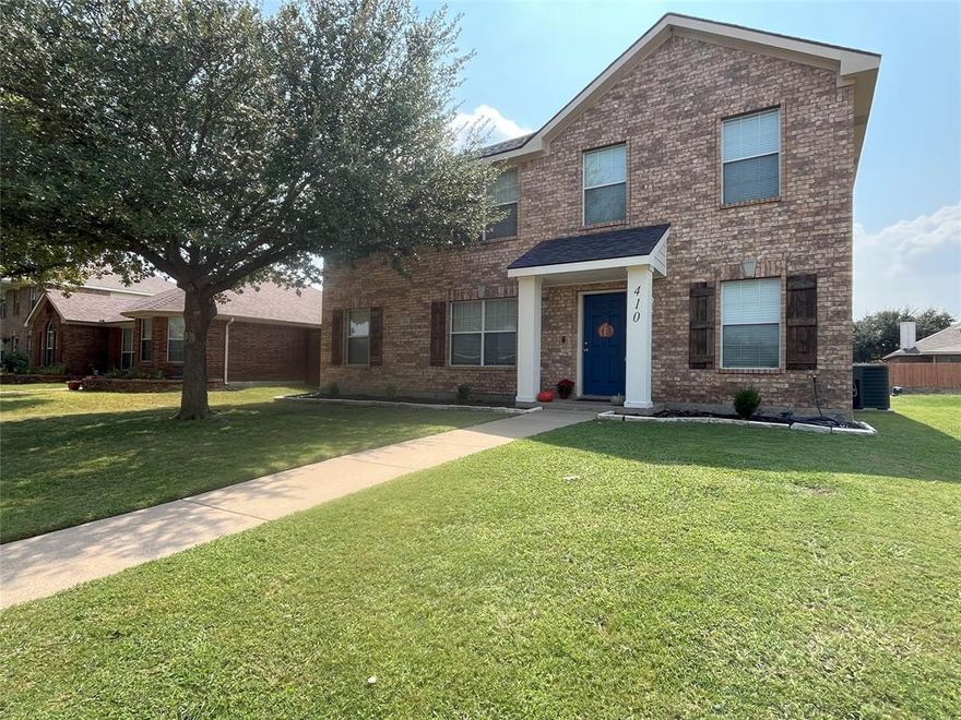 Well cared for 2-owner home with 2,000sf, 3 beds & an office, 2.5 baths, & 2-car gar plus small workshop with electric & tucked away deep in subdivision for low traffic. Durable faux-wood flooring installed 2021 on 1st floor. Liv rm opens to kitchen with expansive bar seating, subway tile back splash, walk-in pantry w-storage, s.s. microwave & range only 6 yrs old, & s.s. dishwasher only 2 yrs old. Fridge & Island are negotiable. Half bath downstairs off liv rm for you & guests. All 3 beds are large. Approx 250sf in master suite providing ample room for sitting area. En-suite mstr bath boasts separate tub & shower & you will love the 85sf in master closet. Office with beautiful glazed Texas Star doors located adjacent to mstr bdrm for easy access. All beds have walk-in closets. Utility rm large enough for freezer. Inside HVAC unit replaced 2022. Roof replaced 2022 with 30yr laminated shingle. Seller is offering credit toward one-year home warranty for the new home owner. Backyard is a must see. Inviting gazebo-covered patio is a great place to relax w-friends & family. There is a roomy hot tub that stays with the property, so you might as well schedule your first event! Notice too the 14ft x 8ft workshop with electric which has so many potential uses. The entire yard is surrounded by a well-built 6ft board on board wood privacy fence with durable metal posts. When company visits, have them park in the driveway out back which offers so much extra parking being 53ft long & 18ft wide. Finally, the location of this home gives you great options allowing you to choose between Red Oak ISD with Red Oak Elementary being within walking distance or Life Charter School which is another popular option in the area with thousands of families in the surrounding cities choosing it for their children. You also have numerous options related to shopping, entertainment, restaurants, and parks along with easy access to I-35 making the drive to downtown Dallas as quick as 25 minutes.