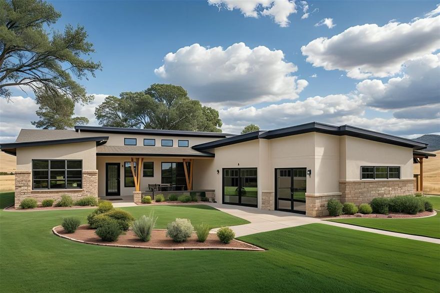 Ten acres to spread out, build big, and live your way. This modern custom home offers the peace, privacy, and freedom of true country living—within easy reach of Fort Worth first, then Weatherford, and located in Poolville ISD.
Thoughtfully designed for both comfort and flexibility, the home features 3 bedrooms, a private study, and a 3-car garage all set on 10 beautiful acres of rolling countryside with mature trees and open views. Enjoy quiet surroundings, room to expand, and the kind of space that’s becoming increasingly hard to find.
Inside, an open-concept layout highlights a modern kitchen with a large quartz island, custom cabinetry, and sleek finishes, flowing seamlessly into spacious living and dining areas. High ceilings and abundant natural light create an inviting atmosphere ideal for both relaxed living and entertaining.
The primary suite offers a private retreat with a spa-style bath, walk-in shower, soaking tub, and generous closet space. Three additional bedrooms plus a dedicated study provide flexibility for guests, multi-generational living, hobbies, or a home office.
Step outside to a large covered patio overlooking your 10 acres, with room to add a pool, shop, barn, or additional structures, or simply enjoy the peace and privacy of wide-open land. Additional tracts are available, allowing buyers the opportunity to purchase more land and create a larger private estate.
This home captures the best of modern country living—contemporary comfort, expansive land, and long-term flexibility—all within Poolville ISD.
Coming May 2026