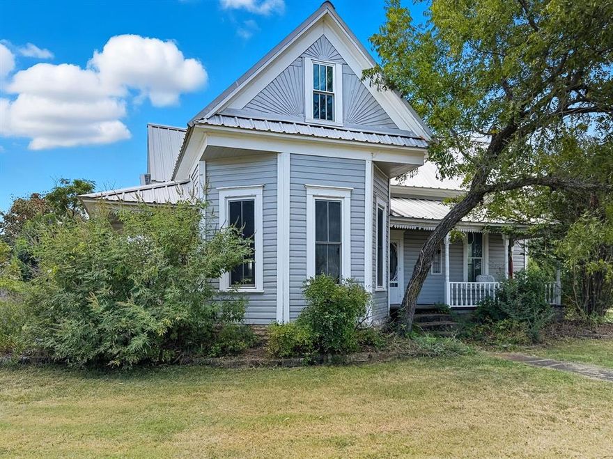 Step back in time with this historic 1899 home in Hamilton, TX. Solidly built and ready for its next chapter, this 2-story, 3-bedroom, 1-bath gem has already been prepped for renovation. Enjoy newer windows throughout and an open living-dining area that maximizes space. Imagine creating your dream kitchen, adding a second bath upstairs, and installing central AC & heat to suit your lifestyle. A dedicated laundry room and spacious pantry storage add convenience. Outside, the 1.48-acre lot provides plenty of room to relax, garden, or play, and don't miss the incredible views of the sunset, and the courthouse from the upstairs deck. A private water well provides abundant clean, clear drinking water and water for the lawn. With road frontage on W Coke, the property also offers exciting development potential - build spec homes or expand as you wish. Whether restoring its historic charm or reimagining its future, the possibilities are endless! All boundary lines and floor plans shown on media are approximate.