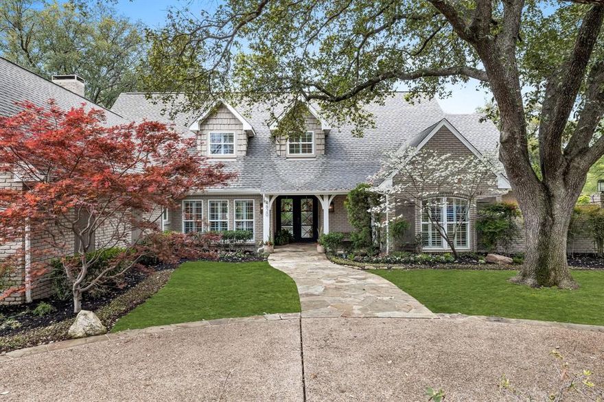 OFFER DEADLINE: SAT APRIL 6TH at 2:00 pm. Situated in the coveted Bent Tree neighborhood, this exceptional property boasts over a half acre that backs to a greenbelt + creek, offering privacy amongst towering trees. Featuring 4556 SF with a relaxed aesthetic that blends luxury + comfort. The home was taken to the studs + expanded in '03 w a 2nd remodel expansion in '17. The 1st floor is anchored by open living dining spaces, vaulted ceilings, 2 fireplaces + a picture perfect kitchen w ample storage, top of the line appliances, custom cabinets, open shelving + beautiful finish outs. Primary suite located on main floor features sitting area, large BA w dual vanities + custom closet w WD. A private office rounds out the 1st floor. Upstairs, you’ll find a 3rd living room, 3 BRs, 2 BAs + utility room. The backyard oasis makes this property truly one-of-a-kind, offering stunning views of nature over multiple acres. Beautiful pool, spa + FP surrounded by mature trees + gorgeous landscaping.