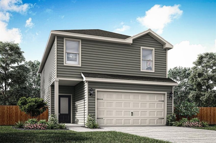 Jaguar – 2 story, 3-bed, 2.5 bath, 1,627 sqft! The spacious, two-story Jaguar offers three bedrooms and two-and-a-half baths. The Jaguar plan has a thoughtfully designed, open layout on the main floor with the family room opening to the dining area and kitchen. Highlighted by great natural light and vinyl-plank flooring, this space is the ideal backdrop for creating lasting family memories. In the private master suite, enjoy peaceful back yard views and plenty of space for your king-sized furniture. Additionally, the en-suite master bath offers a beautiful vanity with great storage, an extended shower and a huge walk-in closet. The Jaguar plan features incredible upgrades spread throughout the home at no extra cost to you. From the covered front porch that welcomes you into the home to the beautiful kitchen island, every aspect of this home was handpicked with families in mind.