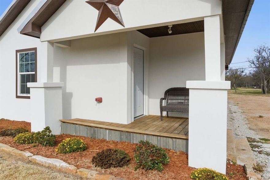 Check out this newly REMODELED beautiful home in Cisco, Texas.  With over 3 acres the possibilities are endless.  As you enter into the large open concept living room you will see there is an abundance of natural light. New windows throughout the home.  The owners did a fabulous job picking out the color scheme of the fresh paint throughout and new laminate flooring.  Be the first chef to experience a fully remodeled kitchen with new custom stained cabinets, granite counters and new appliances.  There is a separate utility room with full size washer and dryer hookups.  The isolated primary bedroom is HUGE with its own ensuite bathroom.  New metal roof offers low maintenance.   Don't wait to take a look at this lovely home.