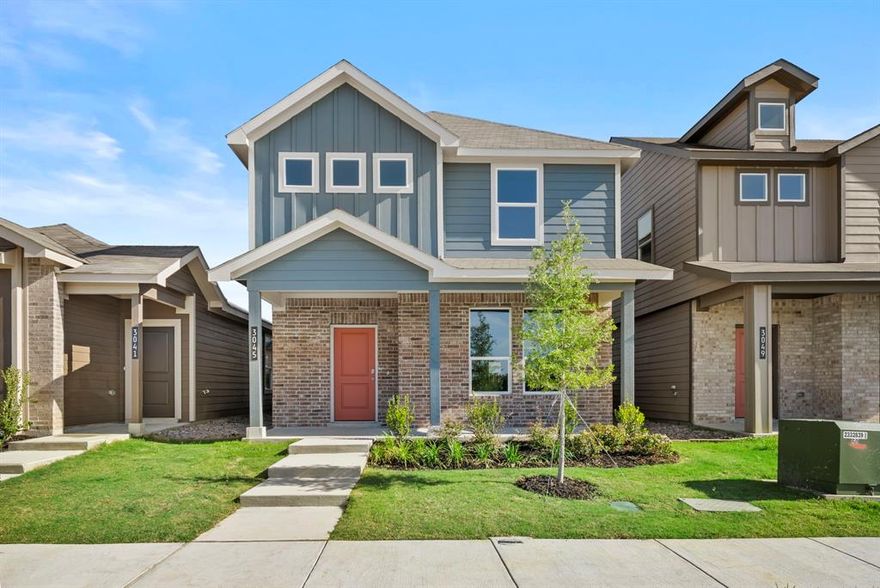 Seller is willing to assist with closing costs or a rate buy-down through preferred lender with an acceptable offer. The Nutmeg floorplan – This beautifully designed two-story home offers a spacious and flexible layout ideal for modern living. Featuring 3 bedrooms, 2.5 bathrooms, and a versatile loft, this home provides a perfect balance of comfort and functionality. The main level showcases an open-concept design where the kitchen, dining area, and family room seamlessly connect, creating an inviting space for both everyday living and entertaining. The kitchen is equipped with quartz countertops, 36-inch painted cabinets, stainless steel appliances, an electric range, a center island, and a walk-in pantry, offering both style and practicality. A convenient powder bath is also located on the first floor for guests. Upstairs, the private primary suite serves as a relaxing retreat with a spacious bedroom, an en-suite bathroom featuring dual quartz vanities, a walk-in shower, and a large walk-in closet. Two additional bedrooms share a full bath, while the loft provides additional living space perfect for a game room, office, or second living area. Luxury vinyl plank flooring extends through the main living areas and wet zones, enhancing durability and modern appeal. Additional features include energy-efficient construction, smart home technology, full sprinkler system with rain sensor, privacy fencing, and professional landscaping. This home offers a great combination of space, style, and convenience with easy access to major highways, shopping, dining, and everyday amenities.