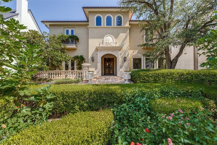 Welcome to a Mediterranean-style homey nestled in the heart of University Park, TX. This home at 4420 Stanhope Street offers the perfect blend of style and functionality, enveloped in sophisticated imported design elements. This spacious residence features five bedrooms with an ensuite bath, ensuring privacy and comfort. The Primary Suite is extremely spacious with one wall of glass looking on to the backyard.It is complete with a large bath. a separate tub and shower and a custom walk-in closet. The heart of this home is its gourmet kitchen, sure to delight any culinary enthusiast. Equipped with top-of-the-line appliances, including a Subzero refrigerator, a Wolf gas range with griddle, Wolf microwave, and Wolf oven, this kitchen is both functional and stylish. The elegance of hardwood floors and the richness of marble underfoot create a warm yet refined atmosphere. Entertain with ease in the expansive living areas or game room upstairs. The thoughtfully designed laundry room adds convenience to everyday living. Outside, the charm extends to a serene and expansive covered patio, complete with a pizza oven, perfect for al fresco dining. The? circular drive enhances both the aesthetics and practicality of this magnificent property. The home showcases many architectural Features and is most noticeable, accentuated by a striking front door imported from Syria and classic wood windows, all crowned by a timeless tile roof. A slab has already been poured to allow for a 2-car, alley access, rear entry garage out. This residence is not just a home; it's a statement of Mediterranean elegance and modern luxury, awaiting your presence. Many details have been crafted with care and precision and exported.