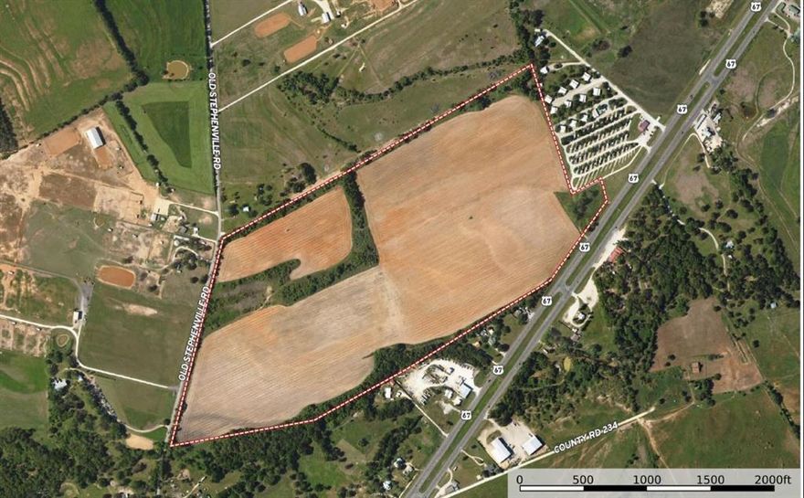 Seize this chance to shape the future of a remarkable 118 +- acre blank canvas. Whether you're envisioning a residential community, commercial complex, or a mixed-use development, this property on Hwy 377, with access from the back on paved County Road 351, is a rare opportunity for investment and development.   There is approximately  650 ft. of Hwy 377 frontage 1,675 feet of County Road 351 frontage on the back. This property is currently in cultivation and has an irrigation well that services 2 pivot irrigation systems. Call us today to explore the potential and unlock the possibilities that await on this unique piece of prime real estate.