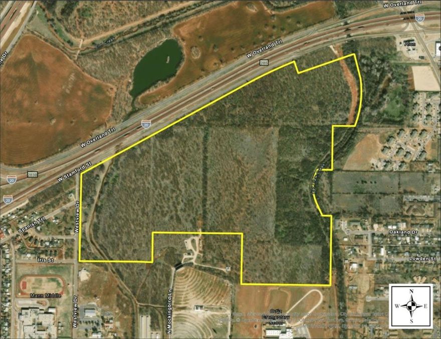 105.996 Acres of Prime Location and Access. Positioned at the NW edge of Abilene Proper, inside the city’s highway loop, with direct frontage off the high-traffic Hwy 277 and I-20 interchange seeing 5 digit daily vehicle counts. Planned I-20 expansion will further enhance accessibility and drive increased traffic flow to the property. Property is among the largest land assemblages within Abilene Proper, offering significant development potential for commercial or mixed use projects. Minutes from the newly announced Stargate AI Program, Abeline Christian University, nearby residential neighborhoods, two schools, highway connections, and local retail services. Currently zoned Heavy Commercial, City of Abilene is open to additional uses via CUP or SUP approvals, creating diverse development opportunities. No prior projects or entitlements in place; ideal for a developer to bring their own vision to life.