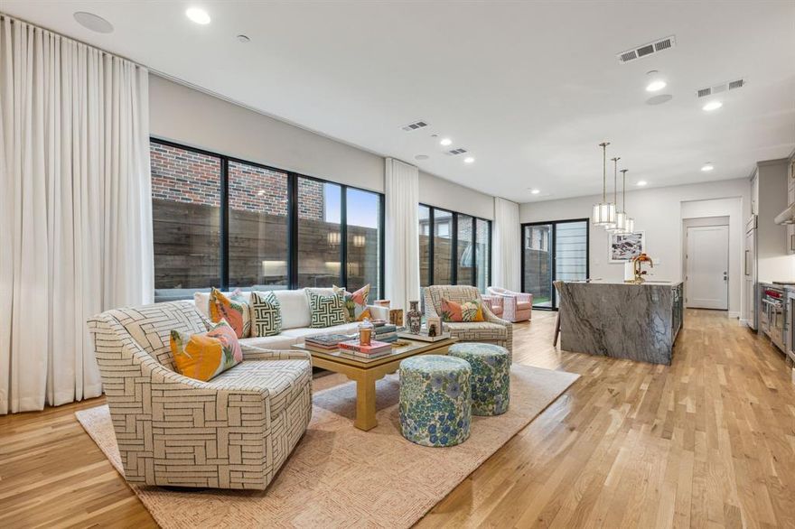 Single-Family Attached home crafted by Barnett West Custom Homes that was built in 2023. Boasting a soft contemporary style and expansive living & dining spaces, this residence offers a sense of spaciousness beyond its 3452 sq. ft.
On the 1st floor, discover your main living & dining areas seamlessly connected to a large open kitchen-family room, featuring a fireplace, powder bath, mudroom, and an attached 2-car garage at the rear. Step outside to a delightful courtyard with composite decking, complemented by a side yard featuring synthetic grass.
The 2nd floor is dedicated to owner's suite with a lavish bath and dual closets. Two additional bedroom suites and a convenient utility room complete this level. The 3rd floor, you'll find the versatile 4th bedroom suite that is perfectly adaptable as a game room.
Situated in a prime location, walking distance to HPMS, SMU, and nestled to give one a lifestyle in this vibrant and desirable neighborhood.