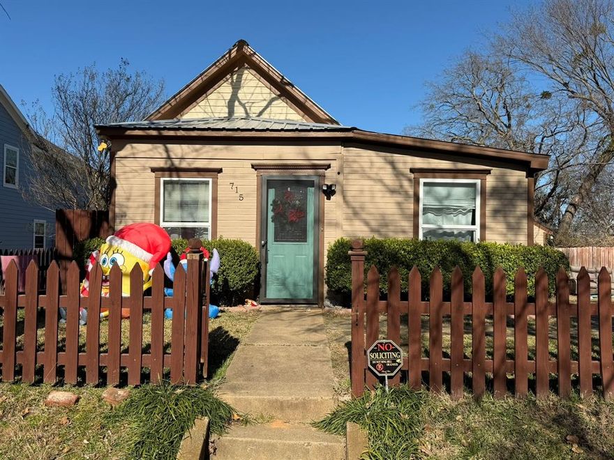 Cash-flowing 3 bed, 2 bath with $1,500 a month rent and lease in place through May 31, 2026. Major updates include a metal roof installed in 2020, new fencing in 2021, and new gas line and water heater installed in 2024. Large side yard and back yard. Laundry area in shed next to house. Priced to move and ideal for investors seeking steady income. Refrigerator can convey with house.