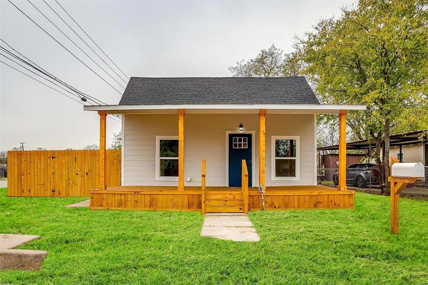 Newly imagined and well thought out floor plan in this fully remodeled home, in the heart of Mineral Wells. All of the space was utilized and maximized for the best usage and layout. The home offers 3 bedrooms and 1 full baths. Washer and Dryer hookups in the primary closet make it convenient for laundry. Open concept from living to kitchen allows for a flow that keeps the home cozy. The kitchen is adorable and comes with New stainless steel appliances. The value in this home stands out. Turn key for under 170K.
***Yard and grass are Digitally enhanced to show what the home would look like fully Sodded***