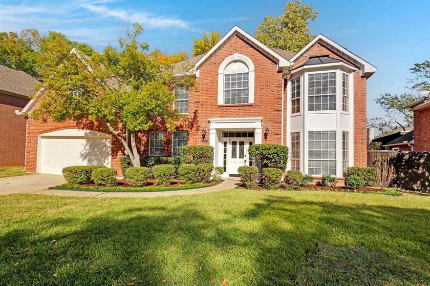 Welcome to this beautiful two-story brick home located in the sought-after Pecan Hollow neighborhood in Coppell. 'Just minutes from the Public Library, Town Center Elementary School, City Hall, restaurants on Denton Tap Road and The Coppell Core park and recreational facility. Step inside this well maintained home and fall in love with its hardwood floors, harmonious and functional floor plan with plenty of natural light and open spaces. It includes 4 spacious bedrooms, 2.5 bathrooms, two living areas, a dining room, a breakfast area, a study and a bonus room that provides additional flexibility. All bedrooms are located on the 2nd floor, including a generous primary en suite bathroom with a large walk-in closet. Relax in the spa master bathroom jacuzzi or enjoy nature while sitting in the professionally landscaped backyard while surrounded by beautiful trees. The attached 2-car garage has plenty of storage space and shelving. The property is zoned to the highly rated Coppell ISD. Whether you're a first-time buyer or looking for a solid investment, this home is a great opportunity to get into one of the most sought-after areas in the metroplex.