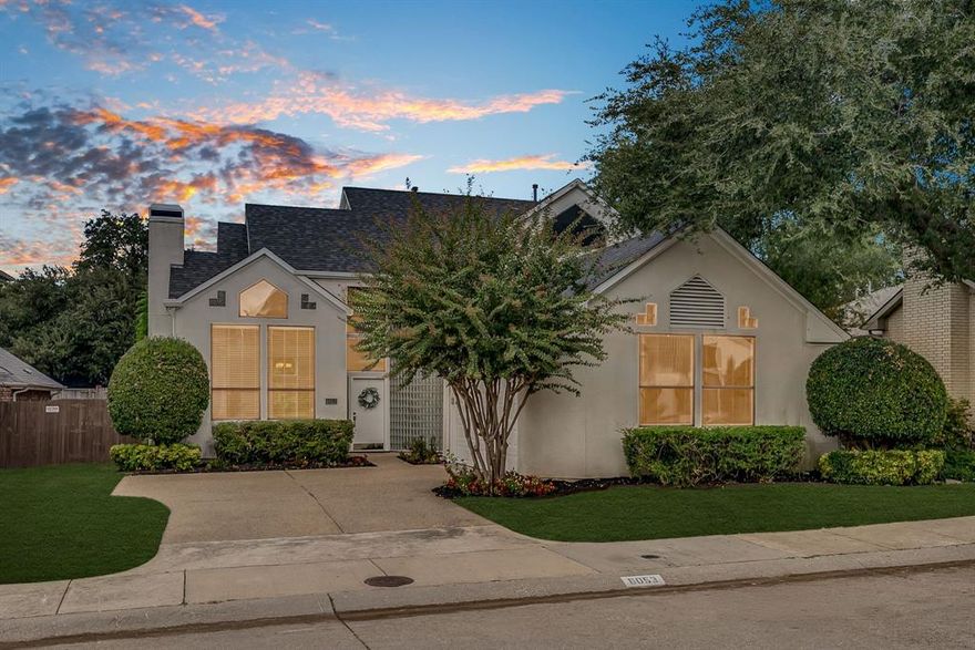 This stunning contemporary home, inspired by elegant Art Deco design, perfectly blends architectural sophistication with modern comfort in the sought-after Bent Trail community of North Dallas. Bathed in natural light from soaring ceilings and expansive windows, this home offers a bright, airy feel throughout. Numerous updates in recent years add both style and peace of mind — including luxury plank flooring, new carpet, a 2019 Daikin HVAC system, 2020 water heaters, 2022 dishwasher, 2022 rear-facing energy-efficient windows, and a brand-new roof and garage door (2024). The modern kitchen features a gas cooktop, high-end refrigerator, and abundant cabinetry, with views of the lush backyard complete with fruit trees and a spacious deck—ideal for entertaining or unwinding. Upstairs, beautifully remodeled bathrooms showcase sleek, contemporary finishes that reflect the home’s sophisticated design.
Beyond the home, Bent Trail offers a true community lifestyle. Residents enjoy access to the exclusive Bent Trail Swim & Tennis Club, where summer days are spent by the sparkling pool or playing matches on well-maintained courts. Winding sidewalks, mature trees, and nearby parks make the neighborhood perfect for morning jogs or evening strolls. Conveniently located near the George Bush Turnpike, top-rated schools, and premier shopping and dining, this meticulously maintained home offers the best of North Dallas living — comfort, community, and contemporary style in one exceptional package.