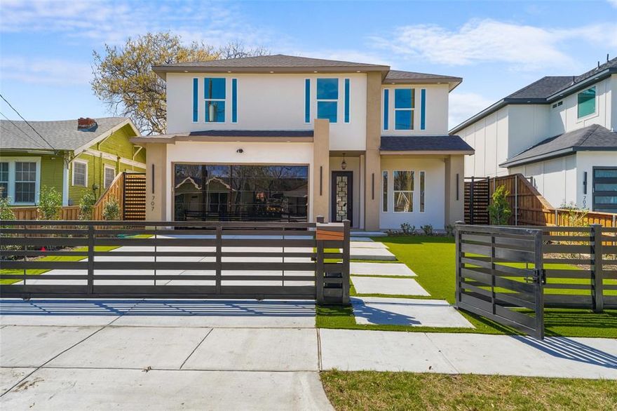 Welcome to 707 Buckalew, a stunning turn-key new construction home in the heart of Dallas, just minutes from the vibrant Bishop Arts District and Downtown Dallas. This beautifully crafted residence showcases exceptional attention to detail and modern design throughout. Featuring 4 spacious bedrooms and 3 full bathrooms, this home offers a functional and open layout perfect for everyday living and entertaining. The gourmet island kitchen  with gas stove is a true centerpiece, complete with stylish finishes and ample space for gatherings. A versatile upstairs loft provides additional living or flex space to suit your needs. The private primary suite is a true retreat with a mega closet & its own luxurious ensuite bath designed for comfort and elegance. Step outside to enjoy a large covered patio and an expansive backyard, ideal for year-round entertaining. Energy efficient home with foam insulation, fully landscaped, sprinkler system & more! This home blends comfort, style, and location—an incredible opportunity to own new construction in one of Dallas’ most desirable areas!