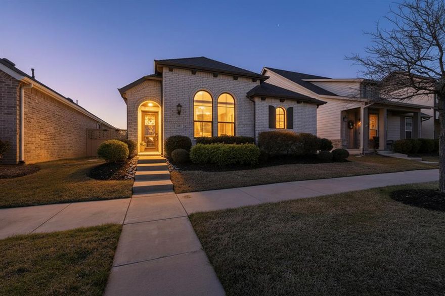 Interest buy down available at not cost to buyer.
Like NEW home in Pecan Square! Why build when you can own this beautiful GEM built
by Highland Homes in 2020? This stunning one-story home features an open floor plan
with high ceilings, abundant natural light, and a seamless flow between the family room,
dining area, and kitchen.
The gourmet kitchen features an oversized island with a breakfast bar, granite
countertops, stainless steel appliances, a gas cooktop, and a separate oven and
microwave built into the wall cabinet. Upgraded flooring and tile run throughout the
home, adding style and durability.
The spacious primary suite offers tall ceilings and a relaxing retreat. The primary
bathroom is well-appointed with double sinks, a large shower, added shelving, and an
upgraded electric bidet for enhanced comfort.
Additional upgrades include neutral paint, blinds, and tinted windows in the main living
areas for added privacy. Major system improvements provide peace of mind, including a
roof replaced in December 2024, a whole-home surge protector, and a reverse osmosis
water system in the kitchen. The home also includes a Ring alarm system that conveys.
Step outside to enjoy the extended covered patio overlooking an oversized backyard,
complete with an outdoor privacy screen—perfect for relaxing or entertaining in comfort.
This energy-efficient home is ideally located near community amenities, including a
pool, fitness center, basketball court, Pickleball court, park, shopping, an arena, and a
co-working space.
A perfect blend of comfort, thoughtful upgrades, and location—this home truly has it all.