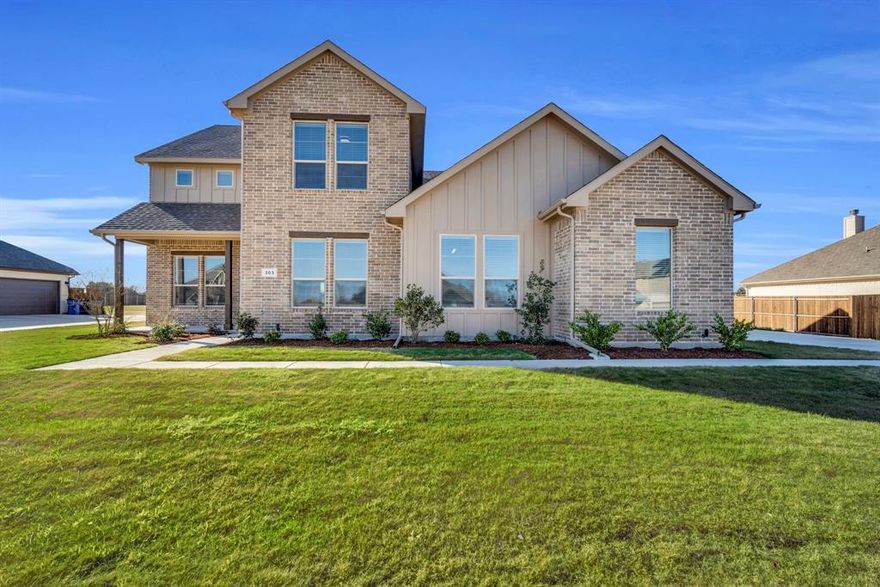 Stunning new construction home in Red Oak, Texas situated on a rare .74-acre lot in Crystal Lake. This thoughtfully designed two-story home offers 3,381 square feet with 4 bedrooms, 4 bathrooms, a dedicated home office, game room, loft, and a 3-car garage. Ideal for buyers searching for space, flexibility, and modern design in Ellis County.

The open-concept main living area features vaulted ceilings, a striking wood beam accent, and an electric fireplace that creates a warm and inviting atmosphere. The spacious kitchen is the heart of the home with a massive island, built-in stainless steel appliances, electric cooktop, convection oven, and abundant storage, flowing seamlessly into the dining and living areas for easy entertaining.

The primary suite is located on the first floor and feels like a private retreat, offering a freestanding soaking tub, large walk-in shower, dual vanities, and generous walk-in closets. Two additional secondary bedrooms are also located on the main level, including one with an en-suite bathroom, making this layout ideal for guests or multi-generational living. A private home office on the first floor adds functionality for remote work or study.

Upstairs, you’ll find a spacious game room and a versatile loft area, perfect for a second living space, media room, or play area. Luxury vinyl plank flooring, decorative lighting, and quality finishes are found throughout the home.

Located in Red Oak ISD and just minutes from shopping, dining, and highway access, this brand-new construction home offers the perfect blend of modern comfort, space, and convenience. Builder is motivated. Schedule your private showing today.