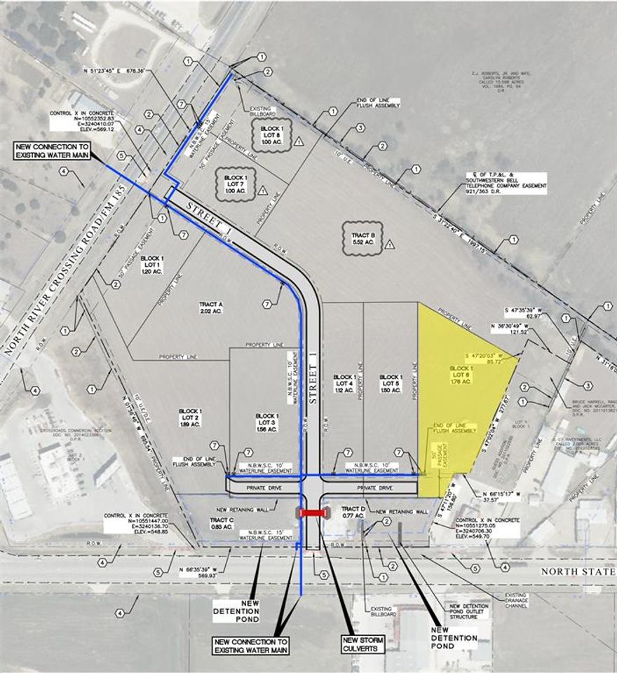 This 1.76-acre commercial development lot is out of a total 21.219-acre mixed use development and is located at the intersection of State Highway 6 and North River Crossing (FM-185), which is the center point of Waco, Woodway, China Spring, Crawford & Valley Mills along State Highway 6.

This development features two (2) remaining tracts on the North River Crossing side frontage, three (3) remaining tracts on the State Highway 6 side frontage and two (2) interior lots with water & electricity to the site ready for development. One parcel has already been closed and will feature a Dollar General Market (opening July 2025) with three (3) other sites under contract as of April 2025. State Highway 6 has a daily traffic count of over 20,628 vehicles, while North River Crossing (FM-185) has a daily traffic count around 8,945 vehicles per day.