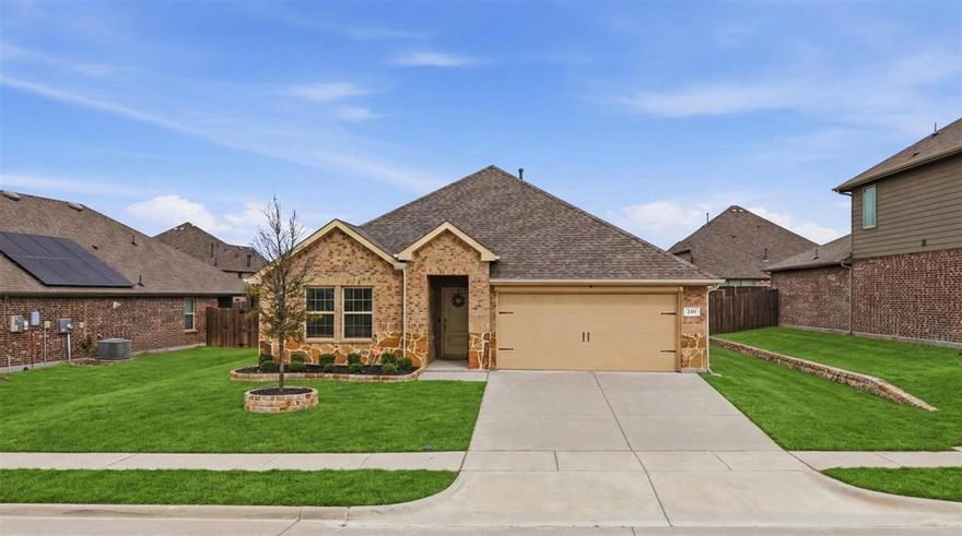 210 Gatecrest Dr, Fate, TX 75087
Offered at $360,000  $5,000 in Buyer Concessions
Step into this beautifully maintained 4-bedroom, 2-bath, 1,850 sq ft home built in 2022, a modern, move-in-ready gem in the highly desirable Woodcreek community. With fresh interior paint, excellent natural light, and thoughtful upgrades throughout, this home delivers exceptional value plus $5,000 in seller concessions to help with closing costs or a rate buy-down.
Key Features
•  Open-concept layout with luxury vinyl plank flooring and expansive windows
•  Bright chef’s kitchen with stainless steel appliances, gas range, large island with sink, and walk-in pantry
•  Gas fireplace adding warmth and sophistication to the main living area
•  Private primary suite with soaking tub, walk-in shower, and dual sinks
•  Three additional bedrooms ideal for guests, office, or home gym
•  Tankless water heater, blinds throughout, alarm system, camera doorbell, and a 2-car garage
•  Covered back patio overlooking a private yard; playset stays
•  Upgraded landscape edging for enhanced curb appeal
Community & Location
Residents enjoy an impressive lineup of Woodcreek amenities, including a clubhouse, community pool, dog park, pond, walking trails, and multiple playgrounds, along with parks and fitness facilities. The neighborhood offers quick access to I-30, placing you minutes from Rockwall shopping, dining, and Lake Ray Hubbard.
Perfectly situated near I-30, this home also provides easy access to nearby shops, dining, and historic downtown Fate, featuring a variety of restaurants, boutique shopping, and entertainment options.
A rare combination of modern construction, thoughtful upgrades, and a vibrant community lifestyle, ready for its next owner.