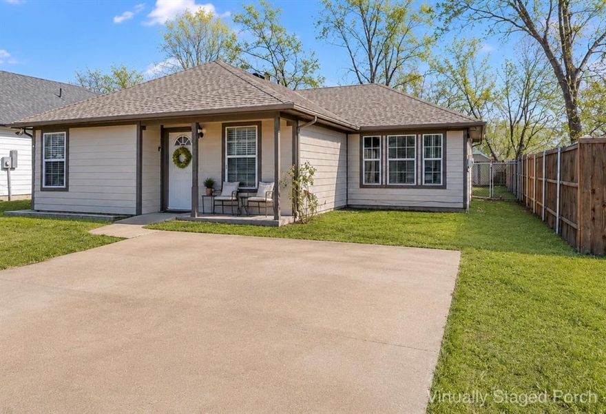 This is the kind of home that just feels good the moment you pull up. Located in the small town of Howe,Texas, this 3 bedroom 2 bathroom home is cute, cozy and ready for its next owner.
Inside you’ll find recent updates including countertops, flooring and light fixtures, plus a roof that is only 2 years old. The split bedroom layout gives the primary bedroom and bathroom its own space, with two additional bedrooms and a full bath on the other side of the home. The perfect set up for family, guests or even a home office.
Out back there is nice sized backyard with a newer built storage building. 
You’ll love the easy access to Highway 75, making it simple to head north to Sherman and the TechHub including Texas Instruments and Global Wafers. Shop at the incoming HEB. Head to Denison to enjoy the beautiful downtown and go to Lake Texoma for fishing or play. You can even head over to Choctaw in Oklahoma. It’s convenient to head south toward Mckinney, Frisco and Plano.
Whether you’re a first time homebuyer, looking to downsize, or searching for a solid investment, this affordable home is waiting for you.