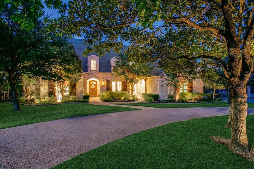 Welcome home to this luxurious, custom, tastefully updated home nestled among the trees on a one acre lot backing up to the Army Corps of Engineers property!  The entry & first floor feature soaring ceilings, beautiful wood floors & rooms that take full advantage of stunning backyard views.  The kitchen is a gourmet's delight w DCS appliances including gas cooktop, double ovens, warming drawer & fabulous quartz countertops.  The separate primary bed features seating area with views of the backyard oasis or step into the connected sunroom to enjoy your morning coffee.  The updated primary bath is spa like w stunning finishes, huge soaker tub & walk-in shower.  First floor also includes guest bed, updated utility & wine cellar.  Upstairs features 3 beds w ensuite baths, a game room, & den perfect for second office.  Outside is why you live here - outdoor kitchen with fireplace & pizza oven, covered & uncovered patio space, balcony, & stunning Claffey spa-pool.  All in desirable CISD!!!