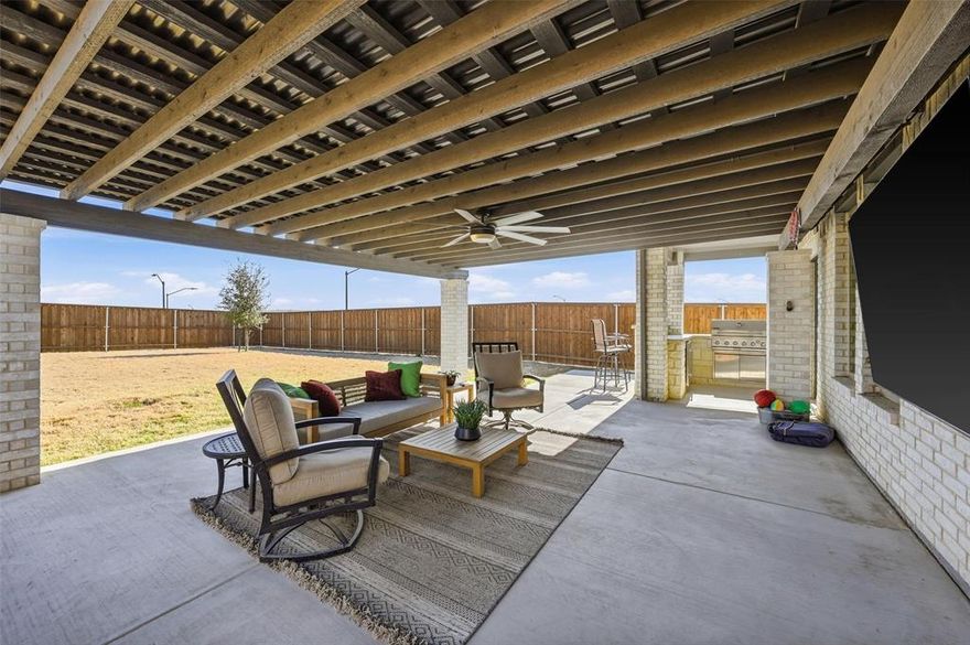 10545 Landry Bluff Lane in Ventana—where modern design meets everyday functionality in one of Fort Worth’s fastest-growing communities. This beautifully maintained home offers an open-concept layout filled with natural light, soaring ceilings, and seamless flow from the spacious living area to the chef-inspired kitchen featuring quartz countertops, stainless steel appliances, oversized island seating, and abundant cabinetry. The private primary suite is thoughtfully positioned for comfort and relaxation, complete with a spa-like bath, dual vanities, soaking tub, separate shower, and generous walk-in closet. Secondary bedrooms provide flexibility for guests, home office, or growing households. Step outside to a covered patio and backyard ready for entertaining, play, or peaceful evenings under the Texas sky. Located in the highly desirable Ventana community with resort-style amenities including pools, parks, trails, and community gathering spaces—plus convenient access to shopping, dining, and major thoroughfares. Move-in ready and designed for both comfort and style—this is the one buyers have been waiting for.
