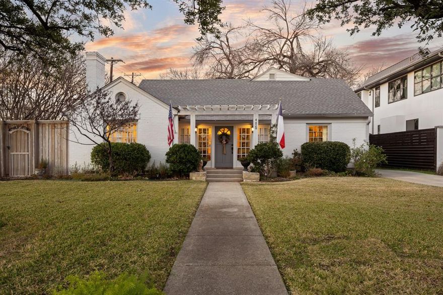 This delightful University Park cottage, feeding to Hyer Elementary, has been a happy home filled with laughter, family gatherings, and the joy of everyday living. It’s a home that welcomes everyone— anyone wanting to put down roots in one of the most cherished neighborhoods in Highland Park ISD. Lovingly maintained and thoughtfully updated, this home sits on an oversized 83x145 lot that offers both space and possibility, with a deep backyard ideal for play, entertaining, or even future expansion. Inside, natural light fills a versatile layout that lives easily for any lifestyle, with a downstairs primary suite, a professional-grade kitchen, and flexible spaces including two home offices, a cozy living room with fireplace, and a sunny dining area open to the kitchen, where the homeowner is a professional baker. The generous front entry can serve as a welcoming sitting area or gallery, adding to the home’s charm and livability. Upstairs, two spacious bedrooms, built-ins, and ample storage provide room for everyone. Set among tree-lined streets and friendly neighbors, this home’s location is truly special—walkable to Hyer Elementary, local restaurants, coffee shops, and exercise studios along Lovers Lane. The longtime owners have treasured every moment here, and now this cheerful, inviting home is ready to welcome its next chapter and new memories.