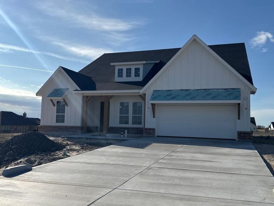 Estimated March 2026 completion! Ask us about our Trade In Trade Up program, we can buy your home! *ENERGY STAR CERTIFIED WITH ENCAPSULATED SPRAY FOAM INSULATION* Step into the Bluebonnet by Riverside Homebuilders and embrace a lifestyle of comfort and functionality. With 4 bedrooms and 3 bathrooms sprawled over 2,686 square feet, this single-story haven offers ample space for every member of the family. As you enter through the inviting porch, the airy foyer sets the tone for the home's open layout. To the left, a flex room awaits, beckoning to be transformed into your ideal space—whether you envision a home office, gym or hobby room. Continue through the foyer to discover the heart of the home—a luminous dining room bathed in natural light. Beyond lies the main living area, a seamless fusion of the expansive kitchen, cozy family room featuring a fireplace and a charming nook adorned with picturesque windows. On the right wing of the home, privacy awaits with three traditional bedrooms and a breathtaking owner's suite. The owner's retreat boasts a spacious walk-in closet and a spa-like bathroom, offering a sanctuary for relaxation. Convenience is paramount with the laundry situated just off the bedrooms, accompanied by a mud bench near the garage entrance. To embrace the beautiful DFW weather without having to leave your home, step outside to the generous covered patio—where endless possibilities for outdoor enjoyment await. With its thoughtful design and inviting atmosphere, the Bluebonnet embodies the epitome of charming Texas living for all families alike.