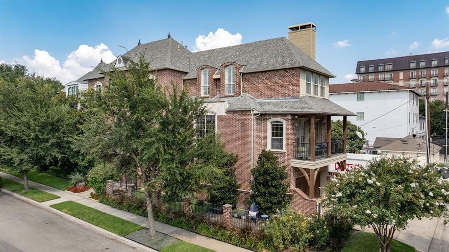 Discover this beautifully updated three-story brick residence in the heart of Dallas’ coveted Oak Lawn neighborhood—offering the rare advantage of no HOA dues. Designed for both comfort and style, this home features 3 bedrooms, 2.5 baths, and a thoughtful floor plan filled with natural light.

The welcoming entry with tall ceilings opens to a fenced front yard, setting a gracious tone. The first floor hosts two bedrooms that share a full bath, ideal for guests or flexible living. Upstairs, the remodeled kitchen shines with Quartz counters, a stunning tile backsplash, and stainless steel appliances, seamlessly flowing into the spacious living and dining areas framed by walls of windows. A private home office with French doors and custom built-ins adds sophistication and convenience.

The third floor is devoted entirely to the primary suite, offering generous proportions, soaring ceilings, and a private den with fireplace. The spa-inspired primary bath is beautifully updated with a soaking tub, separate shower, dual vanities, and a large walk-in closet.

With its prime location, exceptional updates, and a layout designed for modern living, this Oak Lawn home is a true gem.
