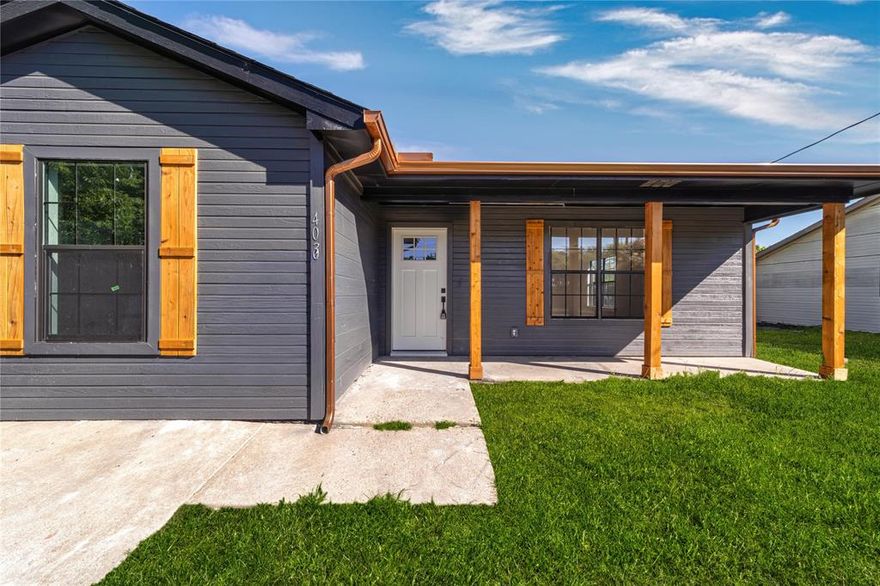 Welcome to this beautifully renovated 4-bedroom, 2-bath gem nestled in the heart of Kaufman! This home has been completely transformed inside and out with brand-new electrical and plumbing systems, ensuring worry-free living for years to come.

Step inside to discover an inviting open-concept living area flooded with natural light, complemented by low-maintenance laminate flooring throughout. The updated kitchen features a stylish island perfect for casual dining and entertaining. Both baths showcase stunning modern finishes that elevate everyday routines.

Outside, the oversized backyard offers endless possibilities for gatherings, gardening, and pets. Elegant copper gutters add a refined finishing touch to the exterior.

Enjoy the convenience of a prime location near Highway 175, with neighborhood green spaces like Melody Circle Park just steps away and Kaufman High School within easy reach. This move-in-ready retreat won't last long! Schedule your showing today!...