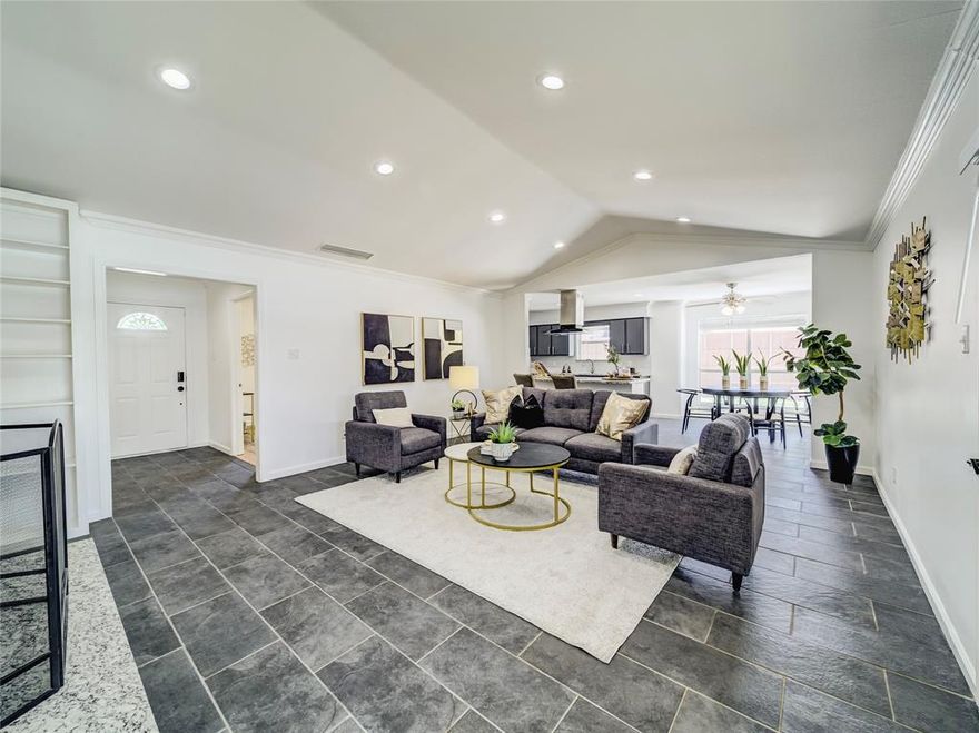Priced over $60k below appraised value in Prestonwood! Cul de sac location with greenbelt area.. 8' privacy fence. Updated  kitchen, bathrooms and floors. Den is open to the kitchen & features vaulted ceilings with canned lights, wet bar, Floor to ceiling FP.  A spacious 4th bedroom is located upstairs and is complete with ensuite bath. Formal living room-Dining room is off the kitchen with ample pantry. Master Bath has stand alone tub & separate shower, double vanities, built-ins, huge closet.