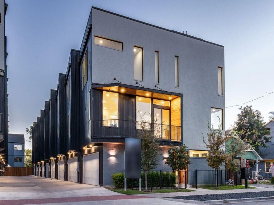 New Modern condo development is located in the heart of Bishop Arts District. Features 18 modern condos, designed by AIA award-winning Architects Far + Dang and built by Cobalt Homes. Units range from 2,150 to 2,281ft, and feat clean modern interiors, open floor plans, tall ceilings, Bosch stainless appliance package, solid-oak hardwood floors, quartz countertops, solid-core doors, Nobilia soft close cabinets, tankless water heaters, smart feats including wifi-enabled garage, smart door lock, a doorbell camera, Ecobee smart thermostats, security systems, & relaxation-inspiring five-fixture primary baths with double shower heads. Units also offer walk-up courtyards with grass, 2nd-floor balconies, and expansive rooftop decks.  Quick access to I30, I35. Located 10 mins from Trinity Groves and Downtown. Builder incentive is equal to 2 percent of the sales price and be used to buy down the interest rate, closing costs, or upgrades.