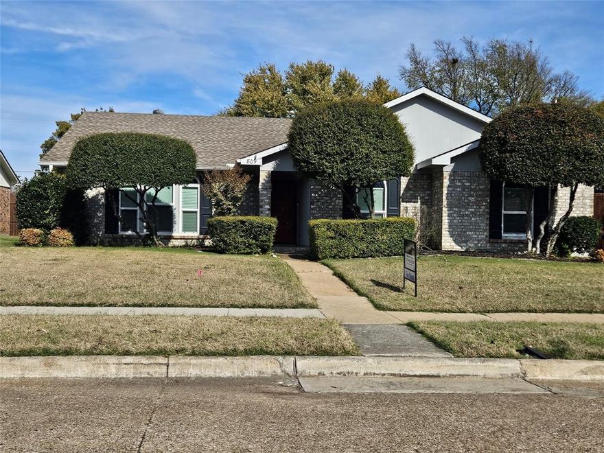 Location, location, location! Your new updated, spacious 3-bedroom, 2-bathroom home is located in a well-established, quiet community near schools, parks, roads, and entertainment, just a few minutes from Downtown Plano. When you open the door, you will be greeted by a spacious Living dining area with engineered wood floors and a large brick fireplace. Your kitchen is open and includes a breakfast area. It comes fully equipped with stainless-steel appliances. All bedrooms come with engineered wood floors. At the end of the day, relax in your primary bedroom, which comes with an ensuite bathroom with double vanities and 2 closets, updated cabinets, and floors. If you want to take the fun outside, head to the backyard, hang out there with your friends and family on the spacious wooden deck with a bench, perfect for entertainment, or take a walk to the park, which is just a few feet away from your house.
