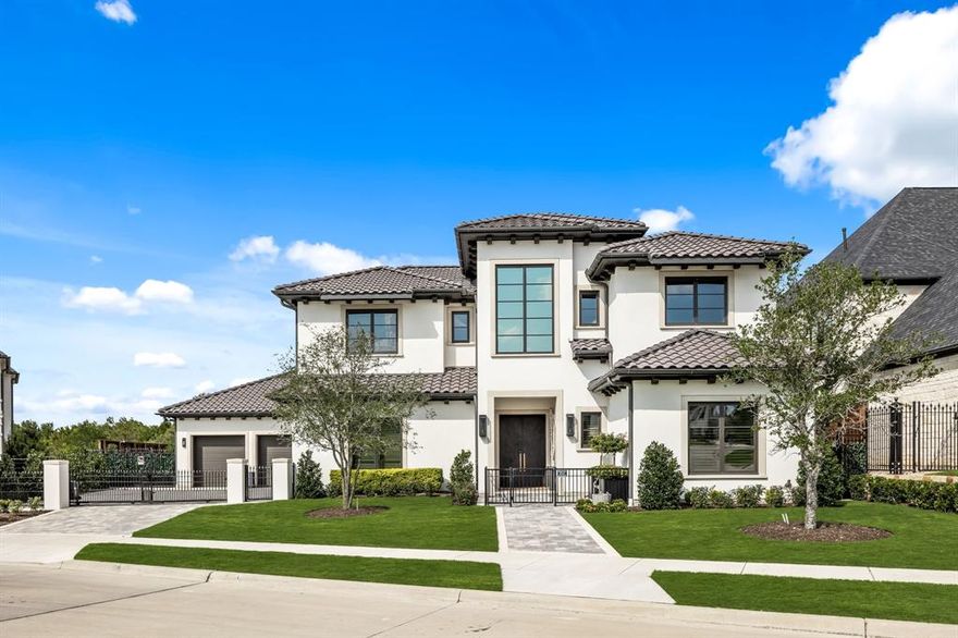 Step into a world of elegance, nestled in the serene and highly sought-after neighborhood of Chapel Creek. This architectural masterpiece greets you with a grand entrance, featuring soaring stone walls and a gracefully curving staircase that sets the tone for the luxurious experience throughout the home. The gourmet kitchen is nothing short of spectacular, adorned with exotic stone slab backsplashes and countertops, paired with top-of-the-line appliances for the ultimate culinary experience. Spacious butler’s pantry and a walk-in pantry that doubles as a tornado shelter, this kitchen is as functional as it is beautiful.
The primary suite is a true sanctuary, boasting expansive wall-length sliding glass doors that open directly to the stunning pool area. The primary bathroom is a vision of modern luxury, with floor-to-ceiling stone walls, an oversized walk-in shower, a freestanding soaking tub, and a vast walk-in closet that rivals a boutique. Every additional bedroom is a private retreat, each offering its own ensuite bathroom for ultimate privacy and convenience.
Outside, the living space continues to impress with a fully-equipped outdoor kitchen and grill, perfect for entertaining. Relax in the heated pool and spa, or gather around the fire pit in the sunken seating area. The meticulously landscaped grounds feature an enclosed koi pond and a gated driveway leading to the four-car garage, ensuring privacy and security with the added protection of a top-of-the-line security system.
For nature lovers, the property offers direct access to a scenic, paved trail that leads to a tranquil creek and surrounding natural parks. Despite the feeling of seclusion, this home is just minutes from premier destinations such as the PGA, The Star, Legacy West, Highway 121, and the Dallas North Tollway, offering both luxury and convenience. A $3 billion, 112-acre Master Development is coming near by, with class-A office space; 375,000 sq ft of retail, and 16 acres of open space.