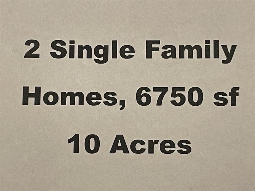 PRICE REDUCED! INCREDIBLE OPPORTUNITY TO OWN A ONE OF A KIND PROPERTY with TWO single family homes on 10 acres (9 are ag exempt)! Rent one and live in the other, or move in parents or your 20 somethings! Main house is 4950 sf, 7 BD, 4 BA plus multiple living areas, an office up and down, and a media room! Kitchen is adorned with granite countertops, stainless appliances, double ovens, and an island! Also includes a full upstairs kitchen, two staircases, laundry rooms up and down, and 2 fireplaces! Back house is 1800 sf, with a large 2nd living area upstairs, and has 3 BD (potential 4th) and 2 BA, and a 2 car garage plus additional space in the garage for a workroom! The home also includes a workshop, RV or boat parking, and lots of space for gardens! Low utility bills realtor can access! Both homes received a new roof in 2022!
