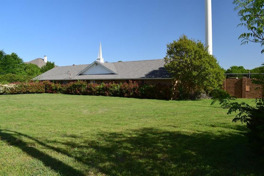 Attention Religious Organizations and Investors!

Don’t miss this opportunity to own a well-located property in Lewisville, near Flower Mound. This 4,335 sq ft church building sits on a spacious 1.66-acre lot (two lots sold together; seller will not sell them separately). The property is currently zoned R-12 (Residential – 12,000 sq ft lots).

The facility offers a functional layout, including a sanctuary, baptistry, pastor’s office, church office, library, six additional multipurpose rooms, a kitchen, and a fellowship hall—ideal for continued religious use or future updates to suit your needs. The Certificate of Occupancy allows for up to 180 people, and the sanctuary is estimated to seat approximately 100.

There is a long term tower lease (50 years?) on the property with easements. The tower lease and proceeds are NOT included in the sale of the property. 

The sellers don't think the  septic system was working properly. It should be inspected by a professinoal. The property is zoned residential. Approved zoning land use is for church and residential single family only. No other use or type of zoining will be permitted. 

Please note: The sellers possess limited knowledge regarding the condition of the building and septic system. All information provided is to the best of the sellers' knowledge and is not guaranteed. Buyers are encouraged to perform their own due diligence, including inspections and confirming code compliance for any intended use.