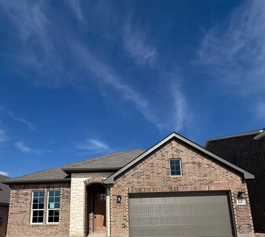 Estimated June 2026 completion! Ask us about our Trade In Trade Up program, we can buy your home! At Riverside Homebuilders, we pride ourselves in providing unique homes with floor plans that are as individual as our customers. This 3-bedroom, 2-bathroom home has a galley feel with an open floor plan. Walking into the grand foyer you’ll find yourself right at the entrance of the kitchen being welcomed by scents of freshly-baked cookies or a mouthwatering meal being prepared. The flex room in the front of the home can be easily utilized as another bedroom if needed or a den for reading and relaxing. Through the kitchen, you’ll find the cabinets open to the dining and living rooms at the heart of the home. A corner pantry gives you plenty of storage for snacks, canned goods, small appliances, and planning for a rainy day. To the right of the dining room lies the 2-bedroom wing. Whether for kids or guests, these rooms offer plenty of space with the convenience of their own full bathroom. Or, if you’re a new family preparing for your first little one, the secondary bedroom is close enough to the owner’s bedroom to feel safe having your baby sleep in their crib. The owner’s suite is nicely situated in the back corner with its own hallway to create the feel of your own private getaway. Enter the L-shaped bathroom through magnificent double doors. This floor plan offers one of our largest walk-in closets; we’ve maximized the space to offer enough room to change into that perfect outfit. Never track mud into your home again because the San Gabriel II has the laundry room situated off the garage. The unique layout of this home gives you the chance to do something different than all your friends while still providing a comfortable space to live and entertain.