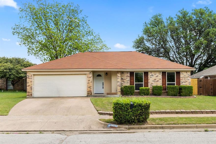 Welcome to this charming 3-bedroom, 2-bath home in the highly sought after Keller ISD and proudly owned by the original owners!
Step inside to find vaulted ceilings in the living room with a cozy woodburning fireplace for those chilly nights! This move in ready homes has new flooring, updated trim, fresh interior paint, and new bedroom doors (2024), creating a clean and refreshed look throughout. The home features updated windows and HVAC (2019) along with a beautifully remodeled bathroom (2023) that adds a touch of modern style.  Out back, you’ll love the large covered patio overlooking a spacious backyard  big enough for a pool with no rear neighbors, offering both privacy and the perfect setting for relaxing and entertaining. Close to shopping, dining, and major commuting routes. Don't miss your chance to make this one yours!!